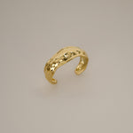 bai bangle, gold wide cuff bangle with hammered design
