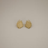 eddard earrings, gold textured design that resembles woven strands