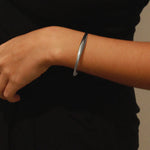 Bally Silver Bracelet, Verrmae, High Polished Stainless Steel, Bangle, Wavy Irregular Bangle, Thin Bangle
