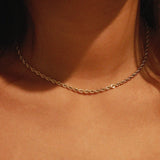 verrmae, narela necklace, 3mm rope chain necklace, verrmae, necklaces, 18k gold plated jewellery, 18k gold plated necklace, 18k gold plated stainless steel, 18k gold plated, waterproof jewellery, vintage inspired jewellery, jewellery melbourne, jewellery, everyday jewellery, gold jewellery, gold necklace, gold plated necklace, gold plated jewellery, jewellery australia