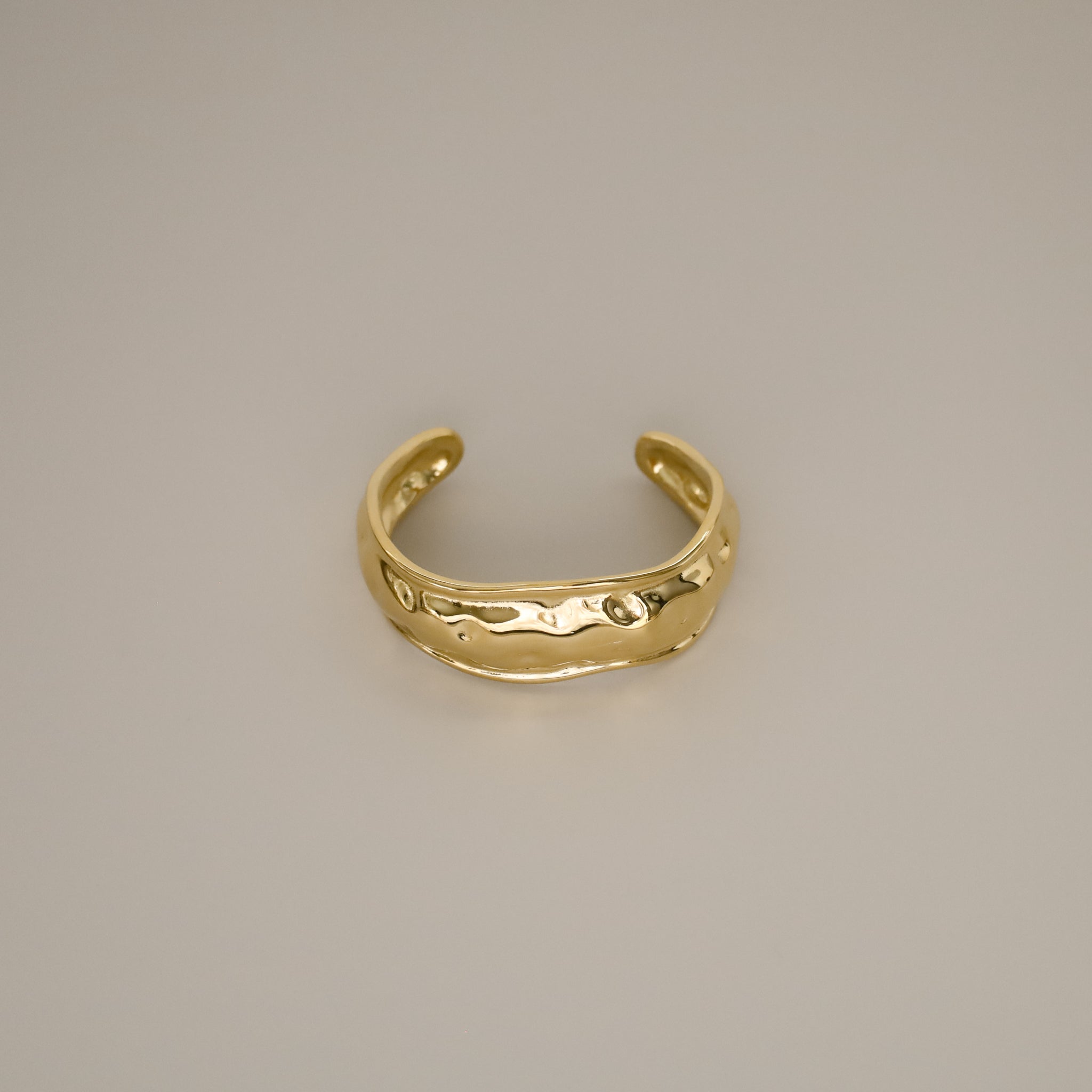 bai bangle, gold wide cuff bangle with hammered design