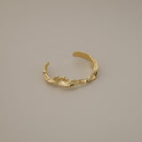 bakar bangle, gold bold cuff with an organic, textured design