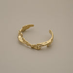 bakar bangle, gold bold cuff with an organic, textured design