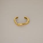 bambi bangle, open cuff gold bangle, rounded wavy design