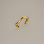 bambi bangle, open cuff gold bangle, rounded wavy design