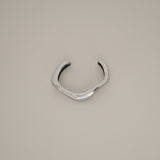 bambi bangle, open cuff silver bangle, rounded wavy design