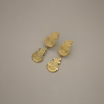 ebrilla earrings, gold drop earrings featuring a captivating spiral design, gracefully descending in two connected tiers