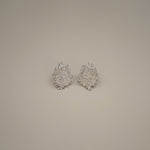 eddard earrings, silver textured design that resembles woven strands