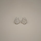 eddard earrings, silver textured design that resembles woven strands