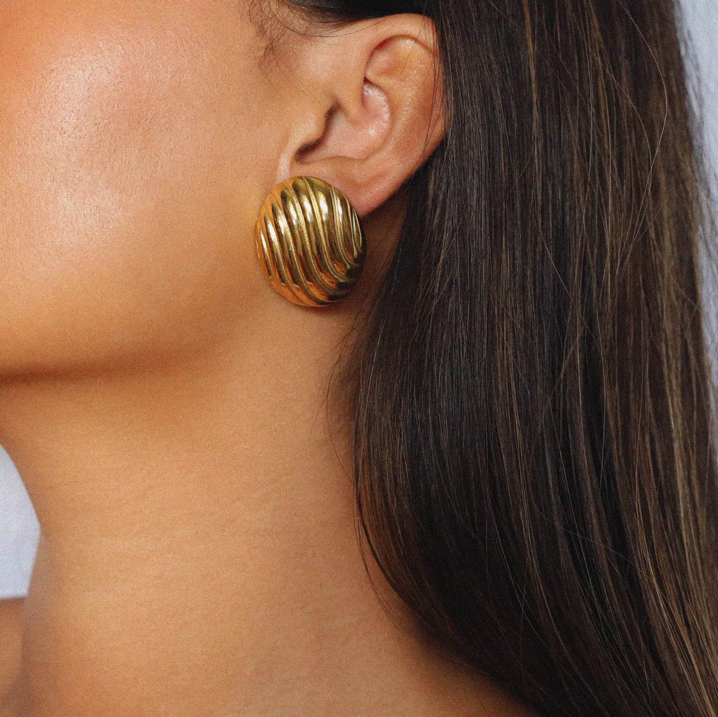 eddis gold earrings, verrmae, earrings, 18k gold plated jewellery, 18k gold plated earrings, 18k gold plated stainless steel, 18k gold plated, waterproof jewellery, vintage inspired jewellery, vintage inspired earrings, jewellery melbourne, jewellery, statement jewellery, everyday jewellery, gold jewellery, gold earrings, gold plated earrings, gold plated jewellery, jewellery australia