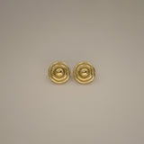 edlin earrings, gold classic round design with concentric circles