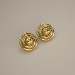 edlin earrings, gold classic round design with concentric circles