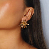 verrmae, eowin earrings, gold stud resembling blooming flower, 18k gold plated jewellery, 18k gold plated earrings, 18k gold plated stainless steel, 18k gold plated, waterproof jewellery, vintage inspired jewellery, vintage inspired earrings, jewellery melbourne, jewellery, statement jewellery, everyday jewellery, gold jewellery, gold earrings, gold plated earrings, gold plated jewellery, jewellery australia