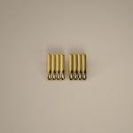 ewella earrings, gold rectangular-shaped statement earrings that feature a thick vertical ribbed design