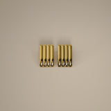 ewella earrings, gold rectangular-shaped statement earrings that feature a thick vertical ribbed design