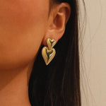 verrmae, emiko gold earrings, double heart gold earrings, 18k gold plated jewellery, 18k gold plated earrings, 18k gold plated stainless steel, 18k gold plated, waterproof jewellery, vintage inspired jewellery, vintage inspired earrings, jewellery melbourne, jewellery, statement jewellery, everyday jewellery, gold jewellery, gold earrings, gold plated earrings, gold plated jewellery, jewellery australia